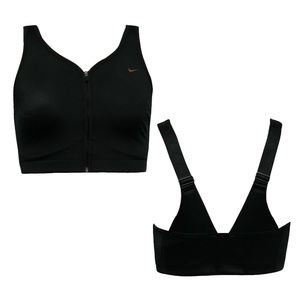 NWT Nike Maximum Control Bra Front Zip Fit-Dry Blk